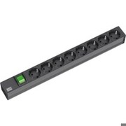 BACHMANN 19`Zoll Steckdosenleiste 8-fach mit E/A-Schalter schwarz (19.07.1182)