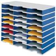 styrodoc trio Grundeinheit, 24 Fächer, 723x331x573mm, grau/blau, 268-0308.38