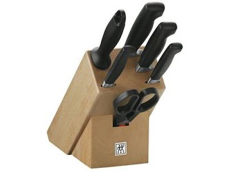 Zwilling Vier Sterne Messerblock Natur 7-tlg. Zwilling Vier Sterne Messerblock Natur 7-tlg.