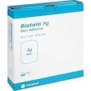 BIATAIN AG SCHAUMVERBAND NICHT-HAFTEND (STERIL), 5 Verbände 5×7 cm
