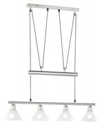 Trio-Leuchten 3751041-07 Jojo-Balkenpendel, 4xE14,max.40W, Nickel matt, Glas opal matt weiß