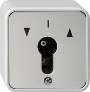 Schlüsselschalter 10 A 250 V~ für alle DIN-Profil-Halbzylinder, Tast-Rastschalter 2polig grau