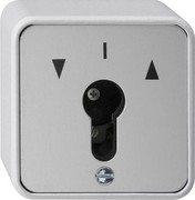 Schlüsselschalter 10 A 250 V~ für alle DIN-Profil-Halbzylinder, Taster 1polig grau
