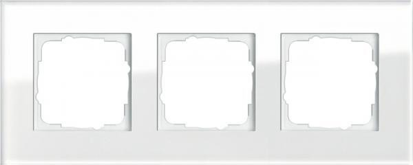 GIRA 021312 - Abdeckrahmen 3f. weissglas 021312
