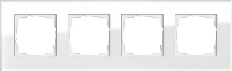 GIRA 021412 - Abdeckrahmen 4f. weissglas 021412