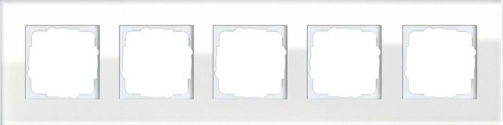 GIRA 021512 - Abdeckrahmen 5f. weissglas 021512