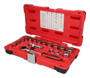 KS Tools 916.4050 TRIPLEplus Durchgangs-Stecknuss-Satz; hochglanz verchromt; 17-teilig