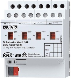 Jung KNX Schaltaktor 4f. 63810322, 2304.16 REGHM