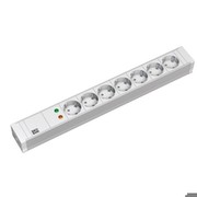 NoName 19' Steckdosenleiste 7-fach mit ÜSS, PVC grau, mit Schuko-Stecker