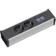 Bachmann Moduleinheit CONI m Schuko/LAN sw/si 2x Schuko-St 2x CAT5e BMN3331008