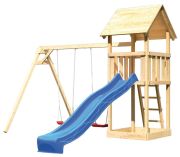 Akubi Spielturm Lotti mit Satteldach inkl. Wellenrutsche + Doppelschaukelanbau Akubi Spielturm Lotti mit Satteldach inkl. Wellenrutsche + Doppelschaukelanbau