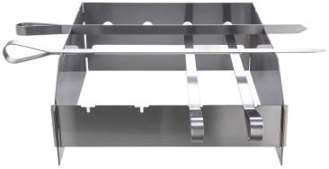 Allgrill Edelstahl Schaschlik-Set mit Spritzschutz