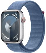 Apple Watch Series 9 GPS + Cellular 45 mm Aluminium mit Textil-Sportarmband (MRMJ3QF/A)