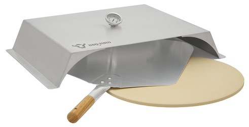 BBQ-Toro Edelstahl Pizzaaufsatz Set für Gasgrill, Pizzastein, Schaufel BBQ-Toro Edelstahl Pizzaaufsatz Set für Gasgrill, Pizzastein, Schaufel