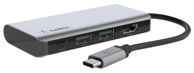 Belkin Connect USB-C 4-in-1 Multiport Adapter (AVC006btSGY) Belkin Connect USB-C 4-in-1 Multiport Adapter (AVC006btSGY)