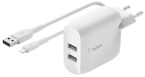 Belkin Boost Charge 24-W 2x USB-A Netzladegerät (WCD001vf1MWH) Belkin Boost Charge 24-W 2x USB-A Netzladegerät (WCD001vf1MWH)