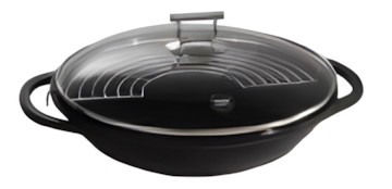 Berndes Wok mit Glasdeckel und Zubehör 32 cm