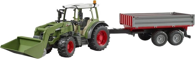 Bruder Fendt Vario 211 mit Frontlader und Bordwandanhänger (02182)