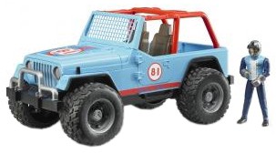 Bruder Jeep Cross Country Racer mit Rennfahrer