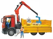 Bruder MB Arocs Baustellen-LKW mit Kran und Zubehör Bruder MB Arocs Baustellen-LKW mit Kran und Zubehör