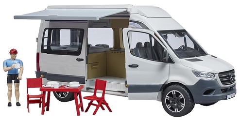 Bruder MB Sprinter Camper mit Fahrer (02672)