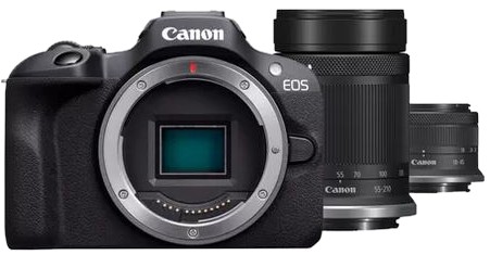 Canon EOS R100 + RF-S 18-45 mm + RF-S 55-210 mm Canon EOS R100 + RF-S 18-45 mm + RF-S 55-210 mm