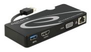 Delock Adapter USB 3.0 auf HDMI/VGA + Gigabit LAN, USB 3.0 (62461)