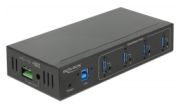 Delock Externer Industrie Hub 4 x USB 3.0 Typ-A mit 15 kV ESD Schutz (63309)