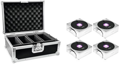 Eurolite Set 4x AKKU IP Flat Light 1 chrom + Case Eurolite Set 4x AKKU IP Flat Light 1 chrom + Case