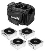 Eurolite Set 4x AKKU IP Flat Light 1 chrom + Soft-Bag