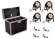Eurolite Set 4x LED 4C-7 Silent Slim Spot + USB QuickDMX + Case