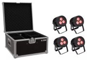 Eurolite Set 4x LED IP PAR 3x9W SCL Spot + Case