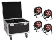 Eurolite Set 4x LED IP PAR 7x8W QCL Spot + Case mit Rollen Eurolite Set 4x LED IP PAR 7x8W QCL Spot + Case mit Rollen