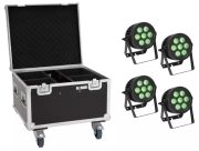 Eurolite Set 4x LED IP PAR 7x9W SCL Spot + Case mit Rollen Eurolite Set 4x LED IP PAR 7x9W SCL Spot + Case mit Rollen