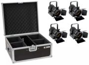 Eurolite Set 4x LED THA-20PC TRC Theater-Spot sw + Case