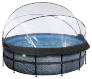 Exit Stone Pool mit Sandfilterpumpe und Abdeckung ø427 x 122 cm