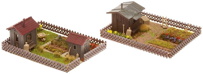 Faller 2 Schrebergärten mit Schuppen 180494