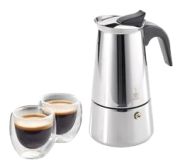Gefu Espressokocher Emilio + 2 Espressogläser