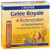 HOYER GmbH Gelee Royale + Blütenpollen + Weizenkeime Trinkampullen 10 Stk.
