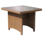 Grasekamp Tisch Ibiza mit Glasplatte 90 x 90 cm