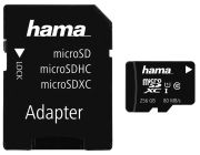 Hama microSDXC 256GB Class 10 UHS-I 80MB/s + Adapter/Foto (00124173) Hama microSDXC 256GB Class 10 UHS-I 80MB/s + Adapter/Foto (00124173)