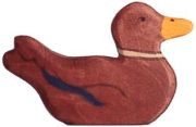 Holztiger Ente schwimmend