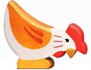 Holztiger Huhn pickend