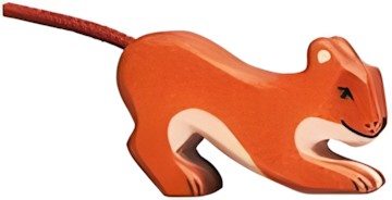 Holztiger Löwe klein spielend