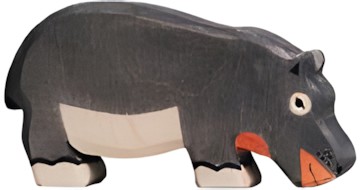 Holztiger Nilpferd fressend