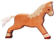 Holztiger Pferd laufend hellbraun