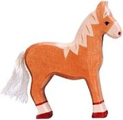Holztiger Pferd stehend hellbraun