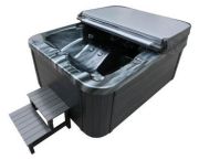 Home Deluxe Outdoor Whirlpool BLACK MARBLE - Mit Treppe und Thermoabdeckung