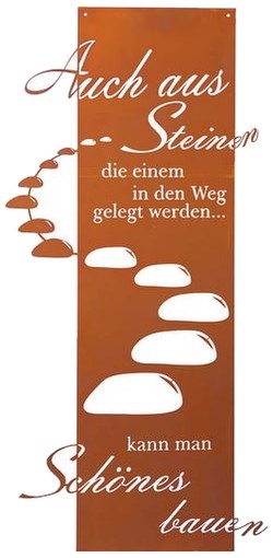 Home Deluxe Rost Gartenschild STEINIGER WEG