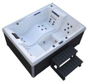 Home Deluxe Outdoor Whirlpool STREAM - Mit Treppe und Thermoabdeckung